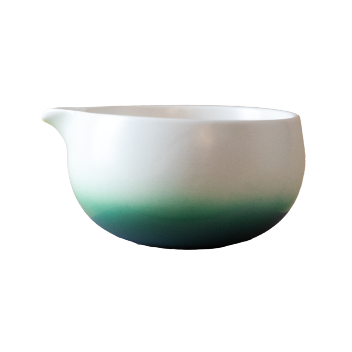 Green matcha bowl with spout