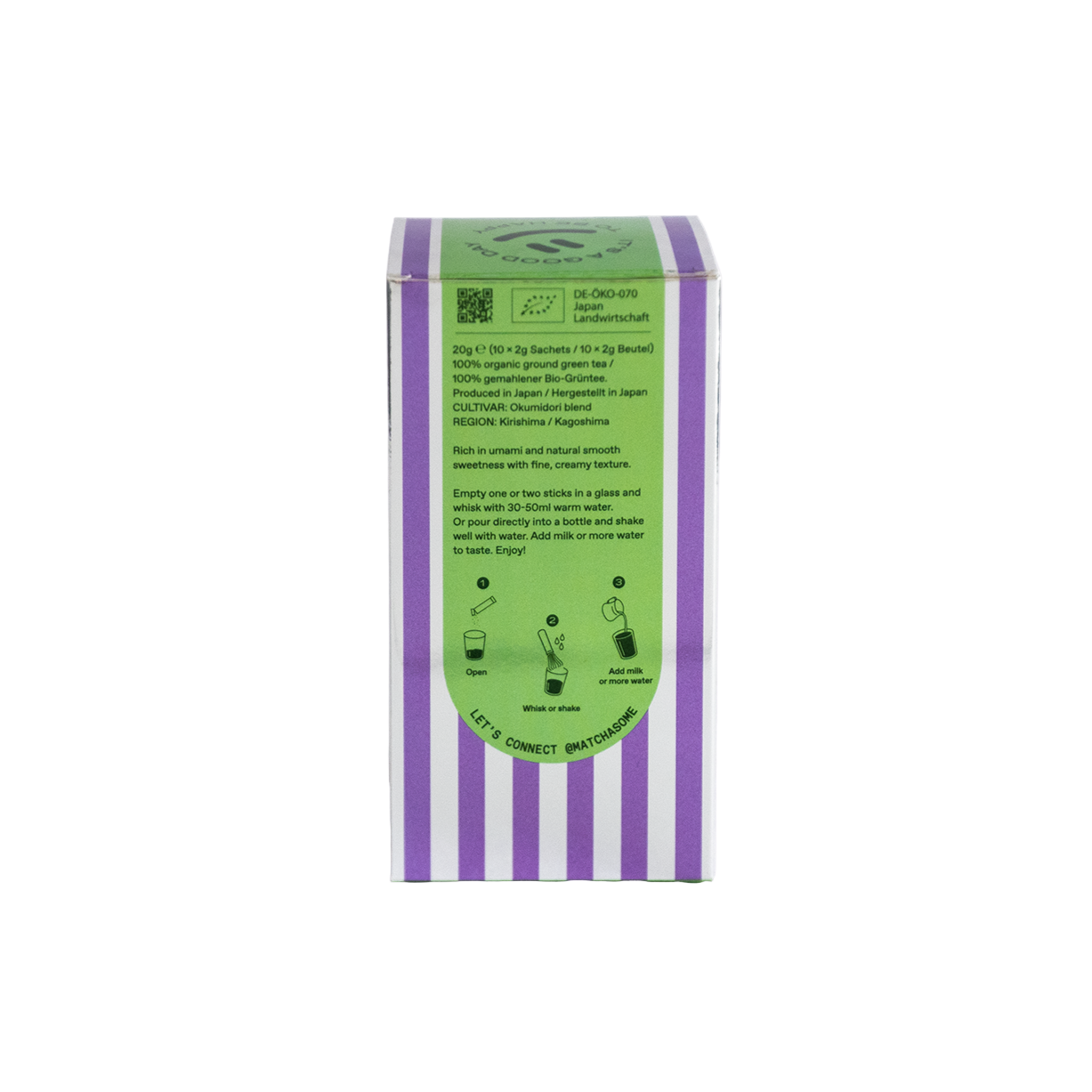 Einzelportionsbeutel mit Bio-Matcha