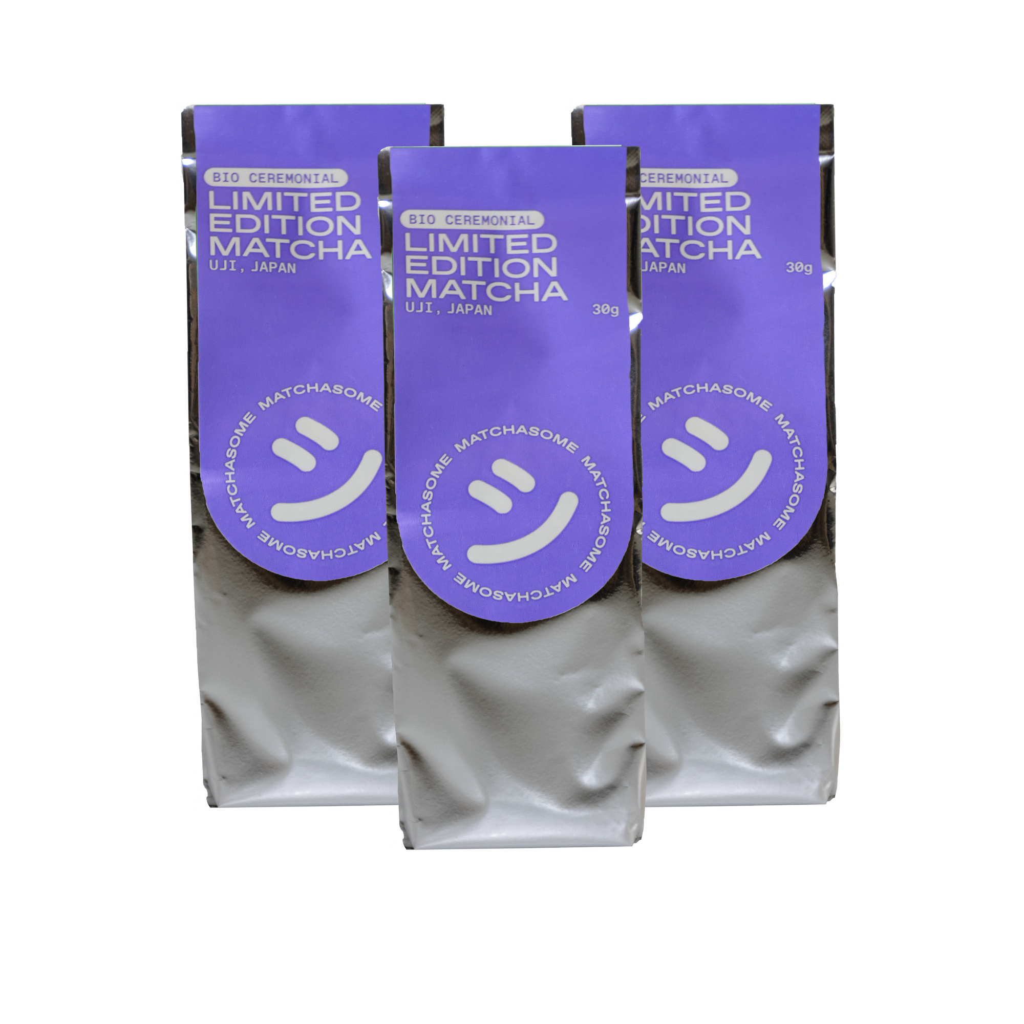 Unser Matchasome Ceremonial Grade Bio Uji Matcha Tee im Nachfüllpack 3er Set