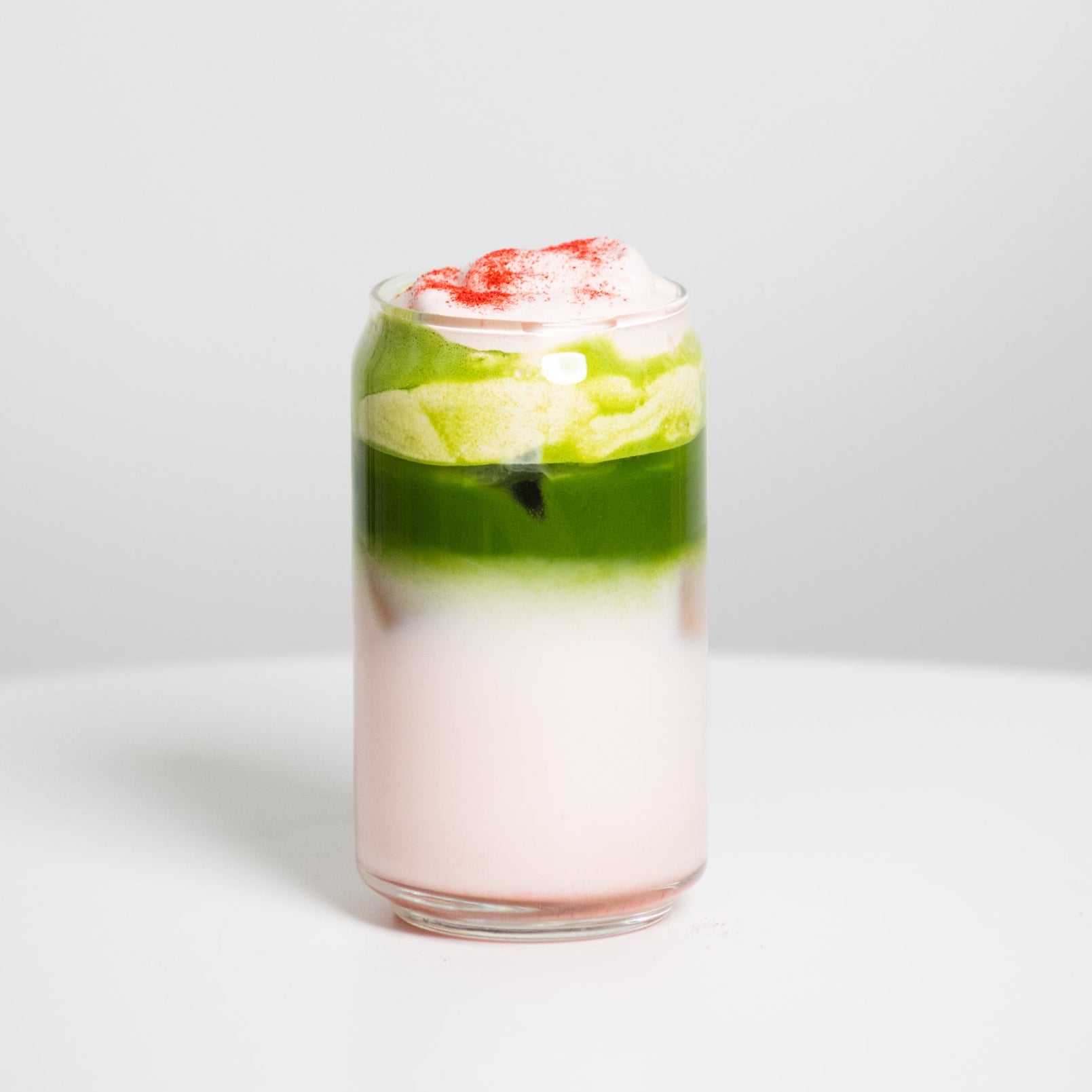 Matcha Strawberry Foam Latte