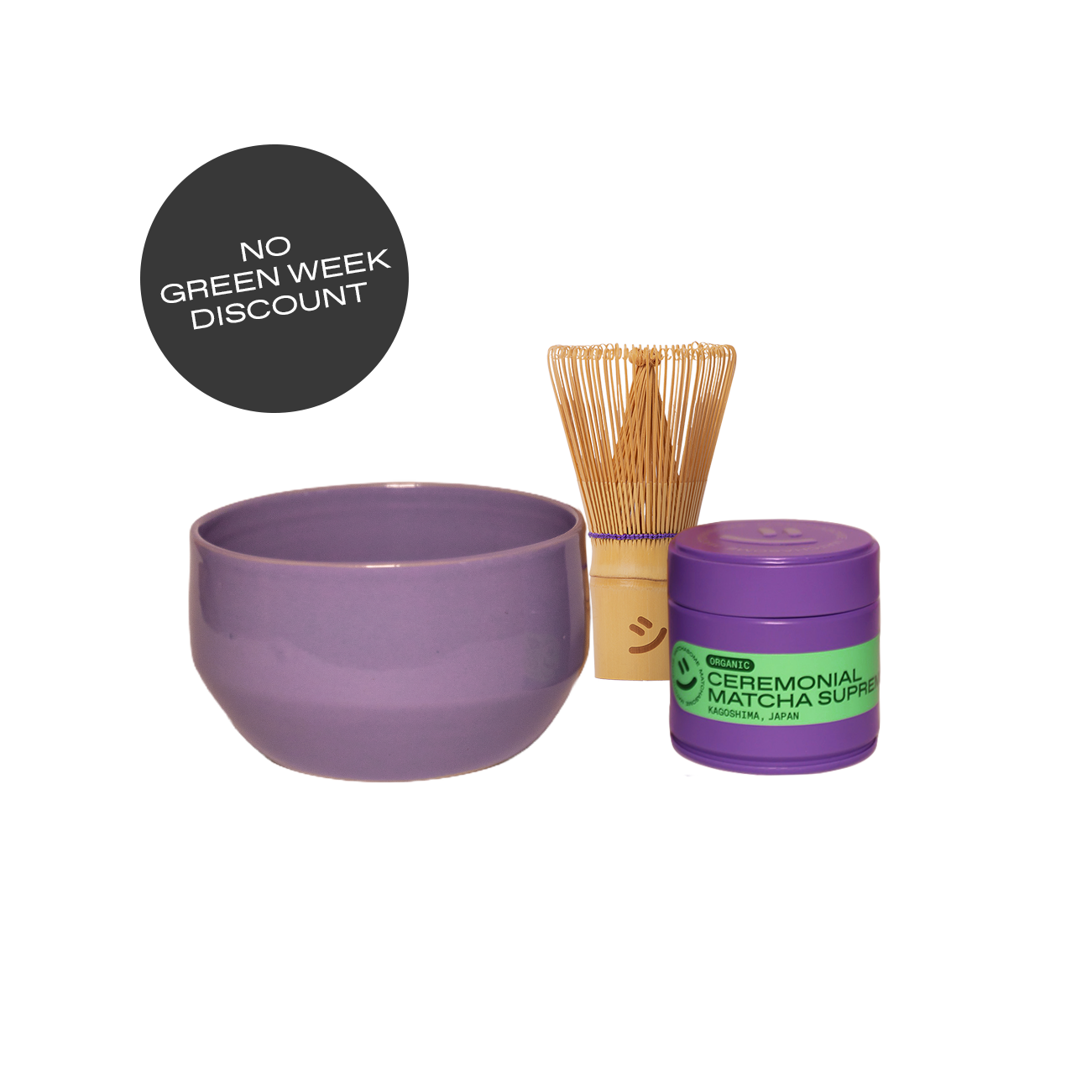 Viola Bescher Matcha-Schale set mit Matcha und Matcha-Besen