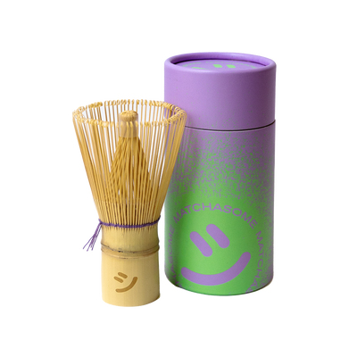 Matchasome's classic bamboo with purple thread and original case