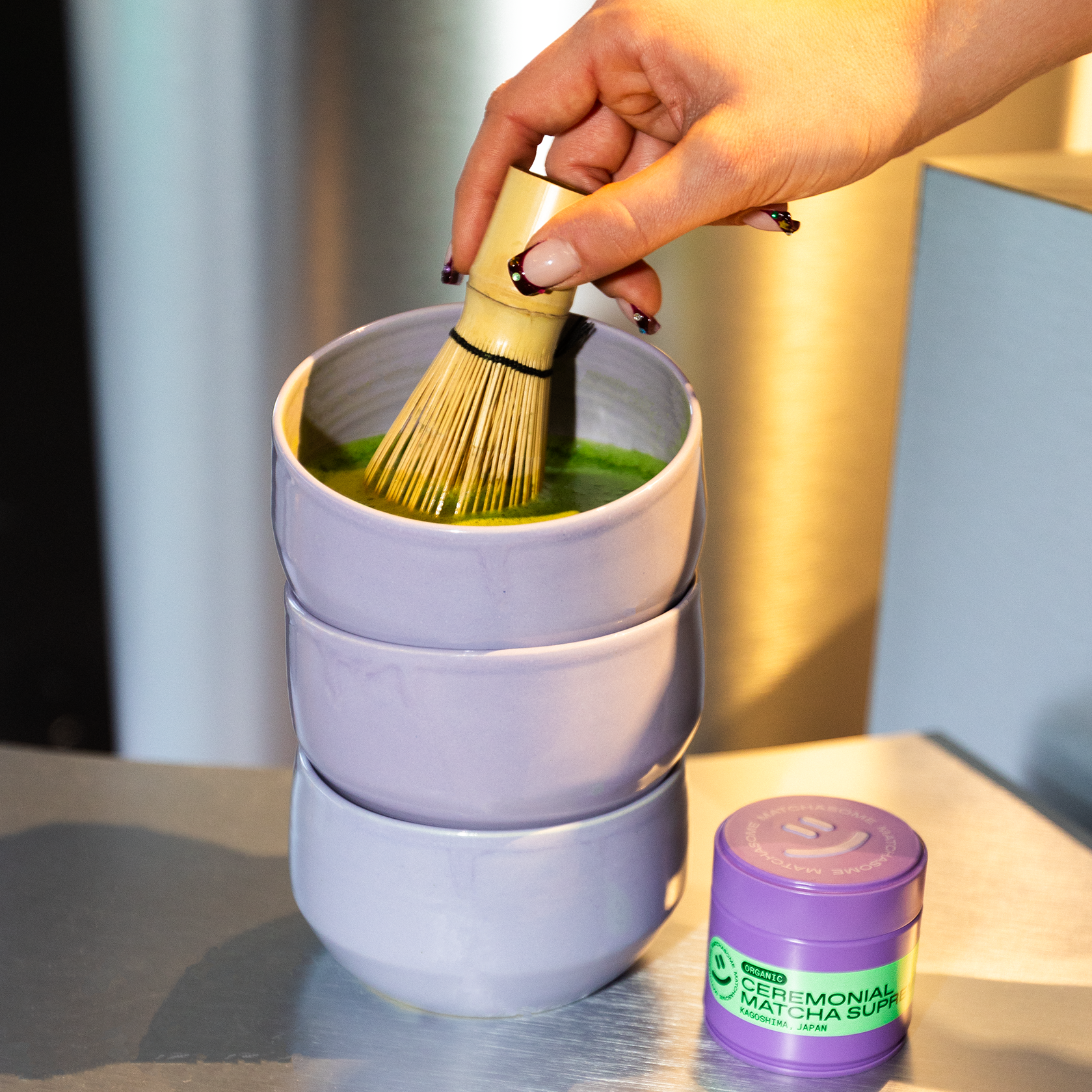 Matcha Schale Lila Viola Besucher Matchasome Limited Edition