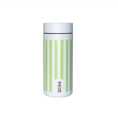 Miir x Matchasome 360 travel tumbler green and white stripes