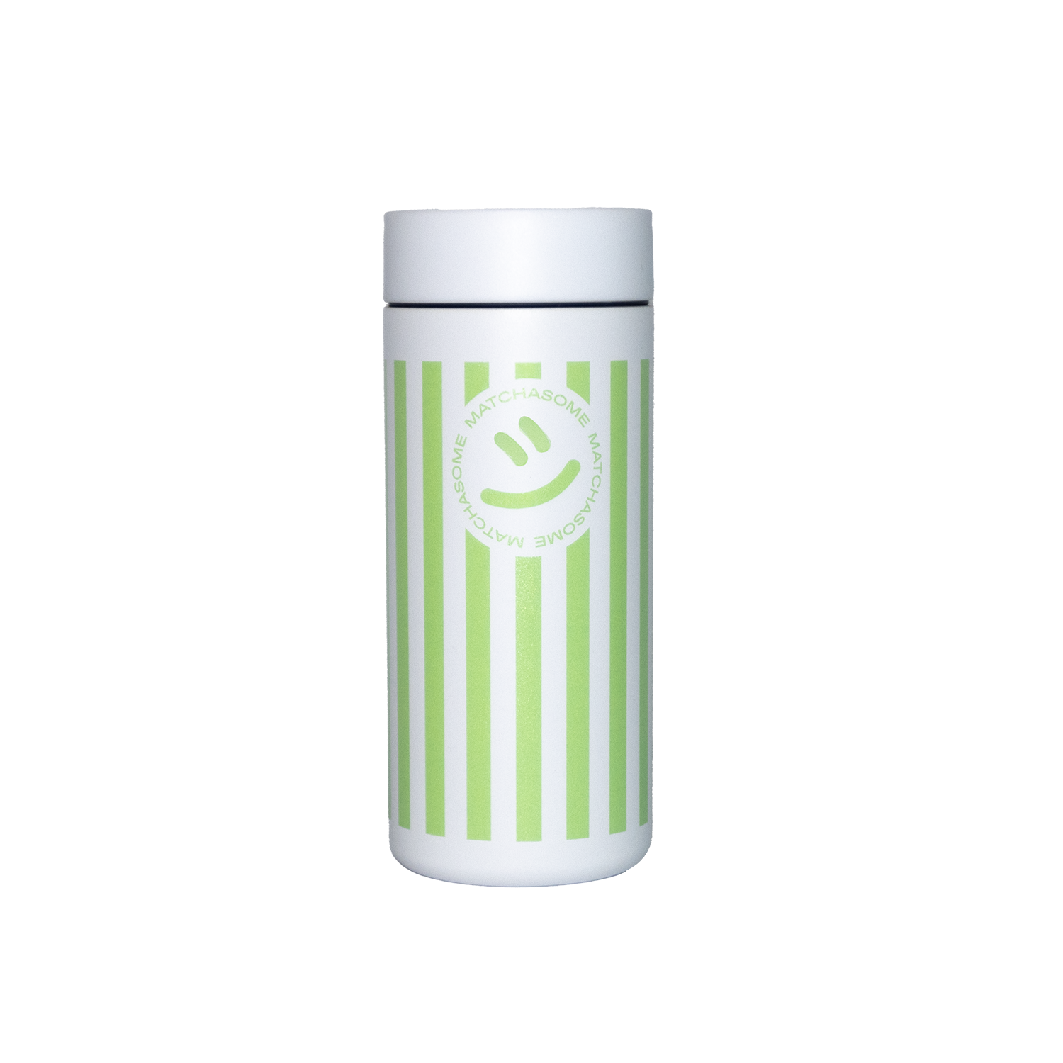 Miir x Matchasome 360 travel tumbler green and white stripes