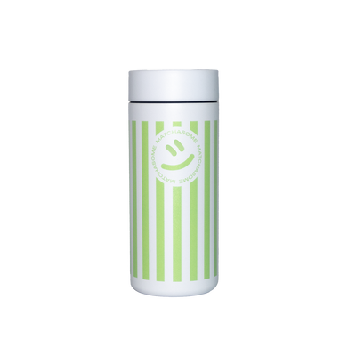 Miir x Matchasome 360 travel tumbler green and white stripes