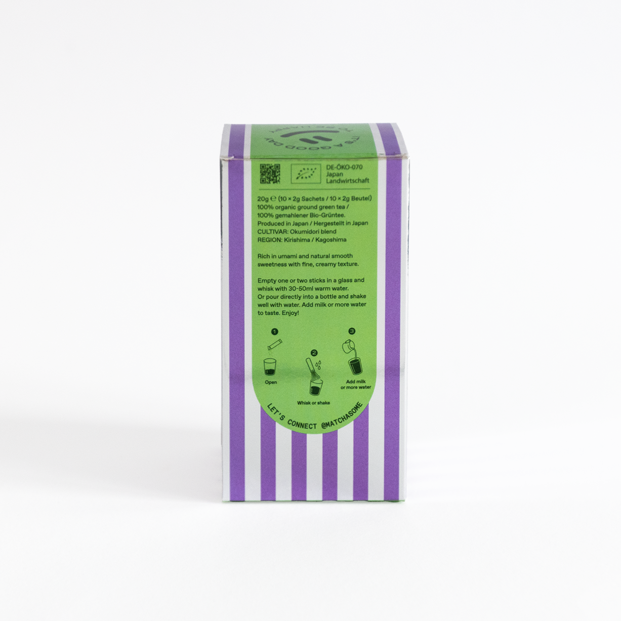 Einzelportionsbeutel mit Bio-Matcha
