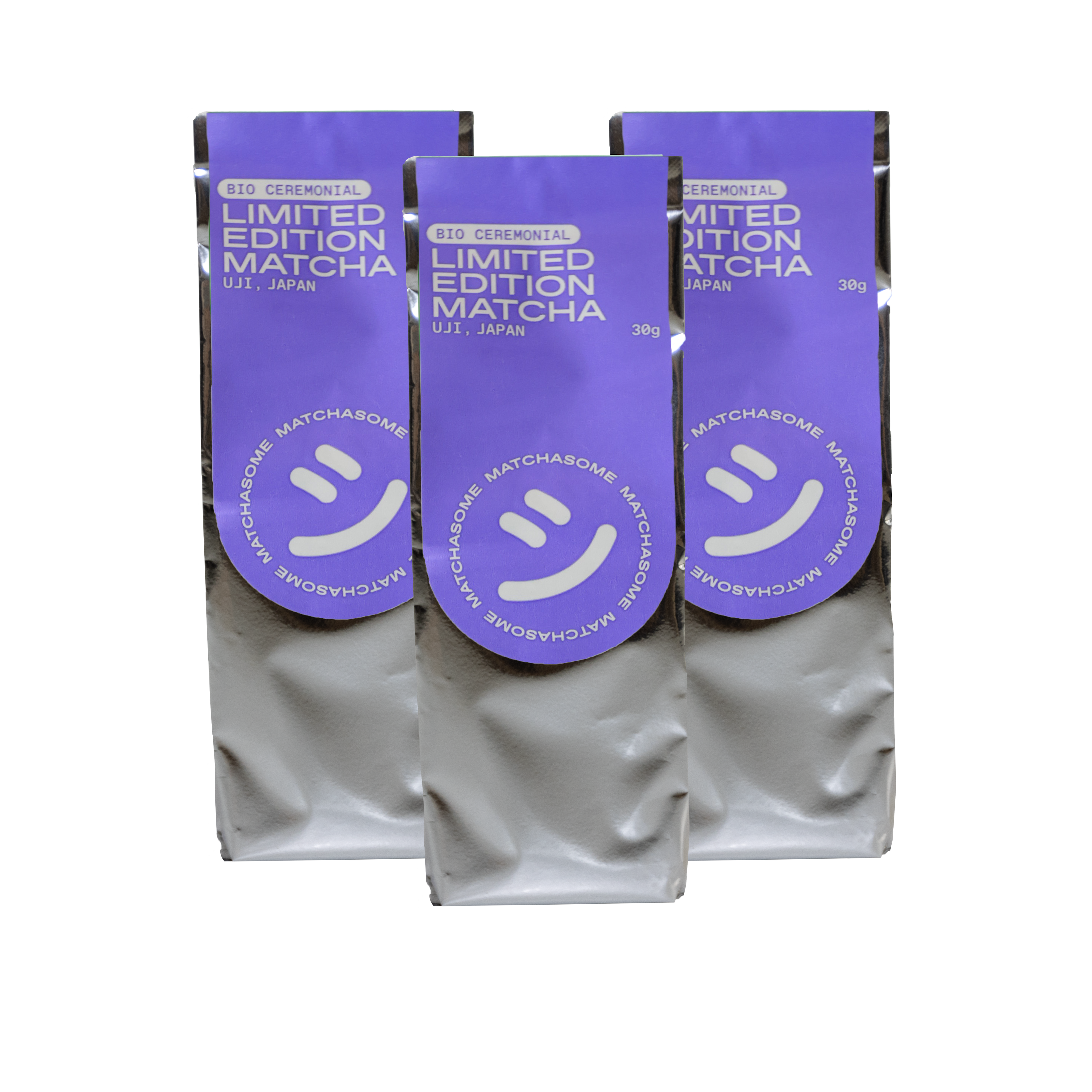 Unser Matchasome Ceremonial Grade Bio Uji Matcha Tee im Nachfüllpack 3er Set