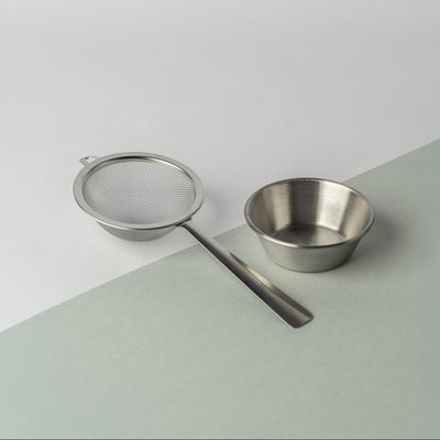 Matchasome stainless steel matcha sifter (sieve) with saucer for a lump-free cup of matcha