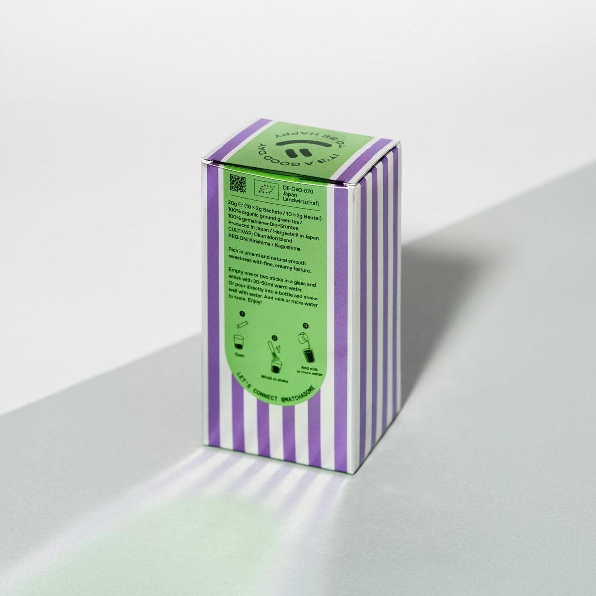 Einzelportionsbeutel mit Bio-Matcha