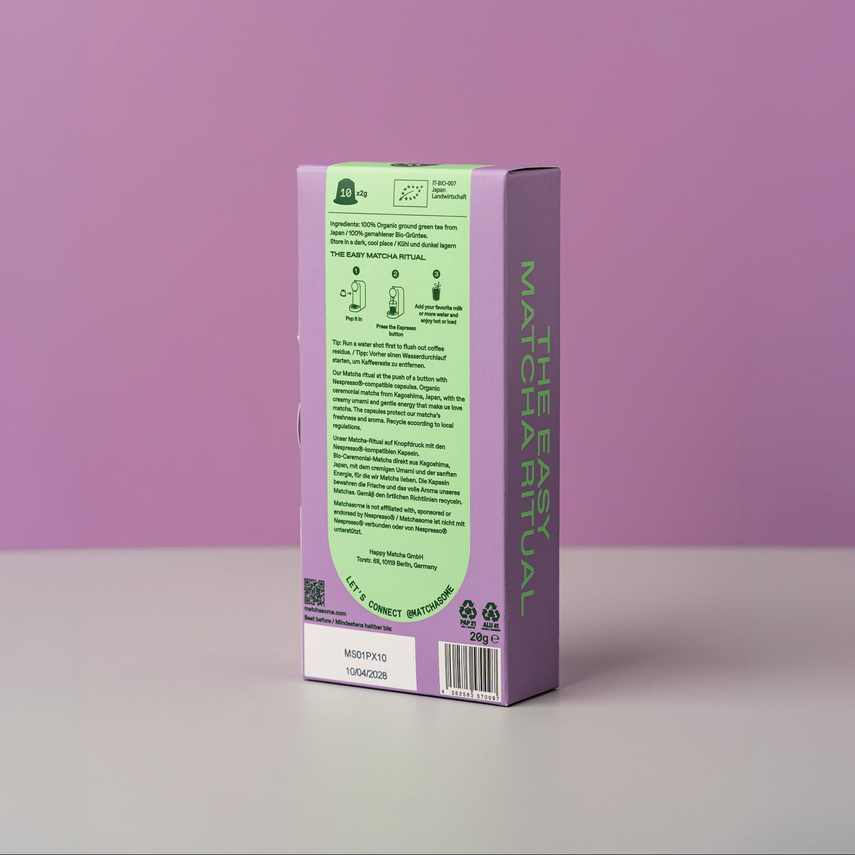 Nespresso Kompatibel Matcha Kapseln Matchasome